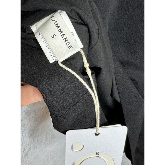 NWT REVOLVE & MINIMALIST lovers COMMENSE Black Linen Blend V-Neck Dress Sz Small - Picture 5 of 7